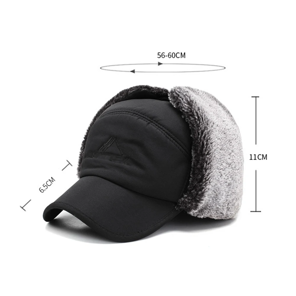 Unisex Warm Winter Trapper Trooper Hat Mens Faux Fur Hats with Ear Flap Windproof Mask Snow Ski Hat Hunting Cap