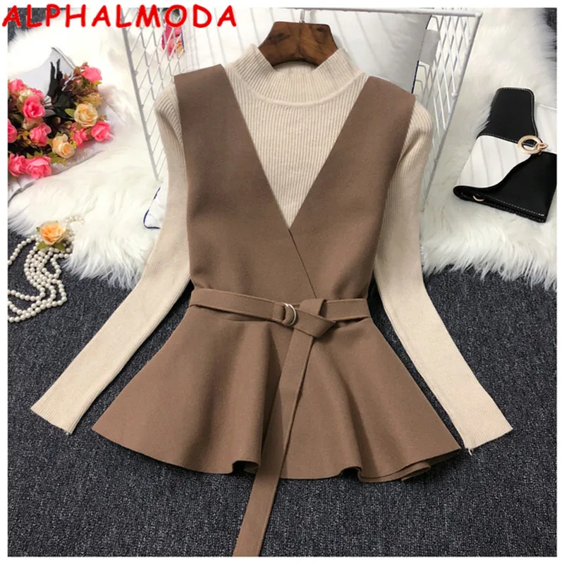 Женский трикотажный костюм ALPHALMODA комплект из двух предметов: рубашка с низом и