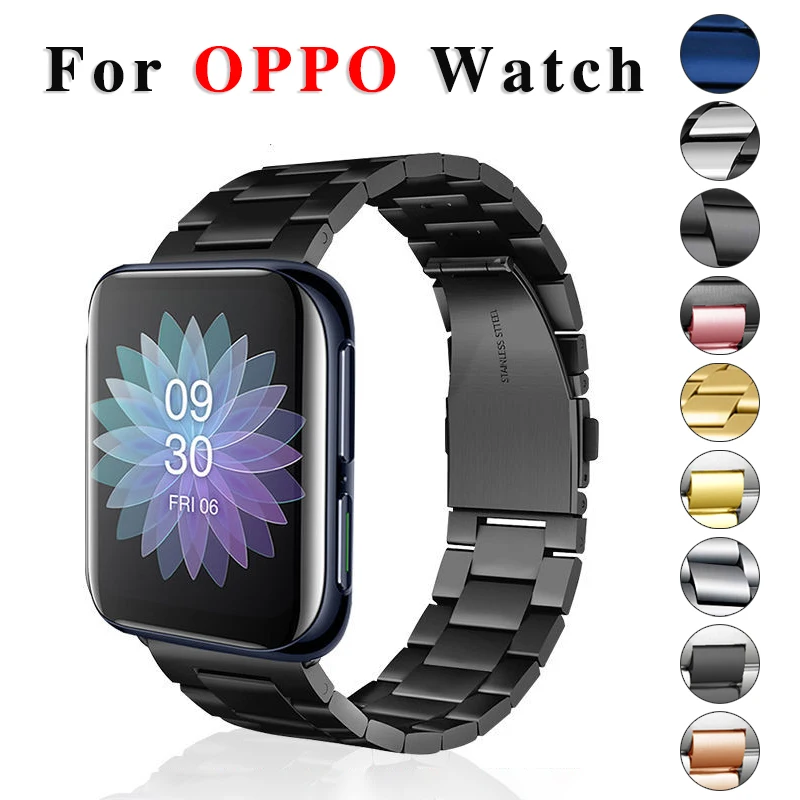 41mm 46mm Metal belt Strap For OPPO Watch Stainless Steel Band watch 2 bracelet 42mm accessories wristband | Наручные часы