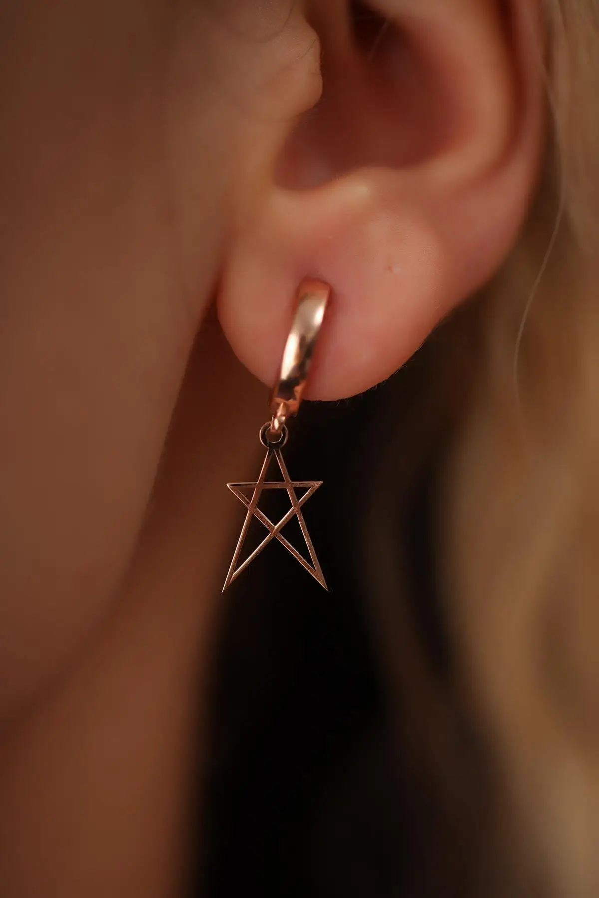 

925 sterling Silver Women 'S Star Model Rose Plated Italian Earrings Elegant Design Quality Product Pleasing Appearance Wink Attractive 2021 Trend fashion