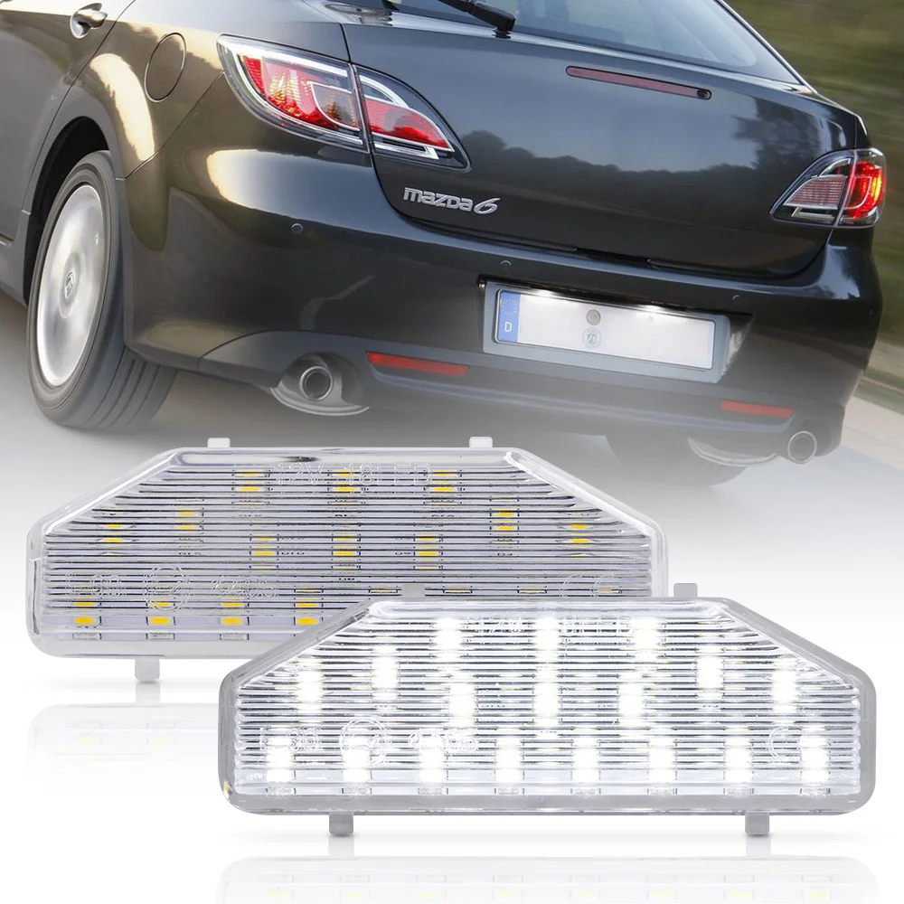 2PCS LED License Number Plate Light Lamps For Mazda 6 RX8 0412 For