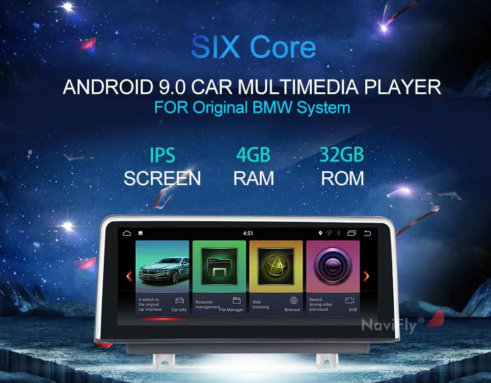 Cheap IPS Screen 4GB+32GB Android 9 car gps multimedia player for BMW 5 Series F10/F11/520 (2011-2016) Original CIC or NBT system 2
