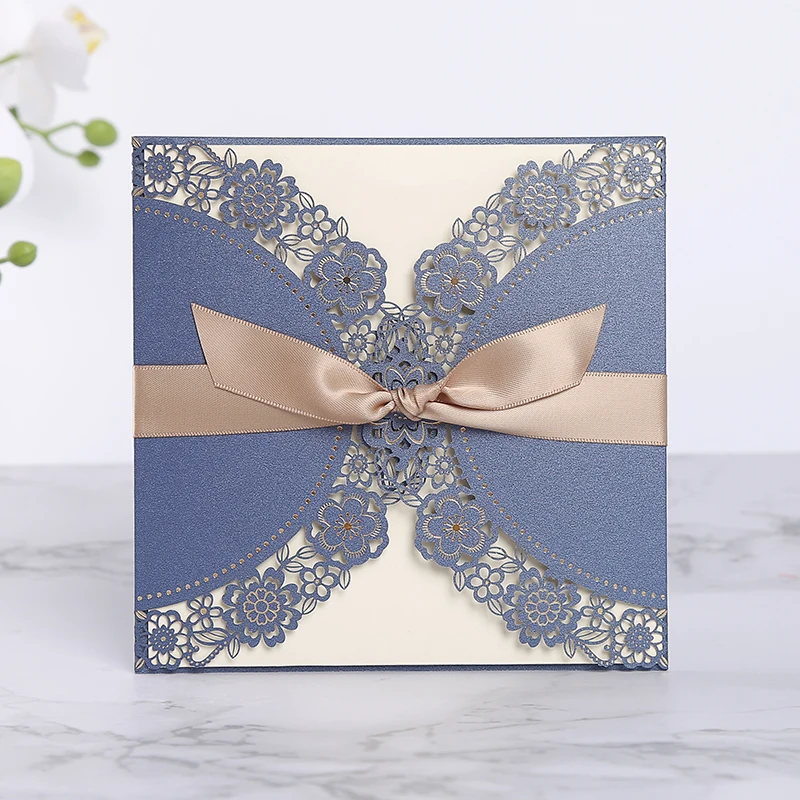 50pcs Elegant Laser Cut Wedding Invitation Cards Business Birthday Greeting Personalized Decoration Party Supplies | Дом и сад