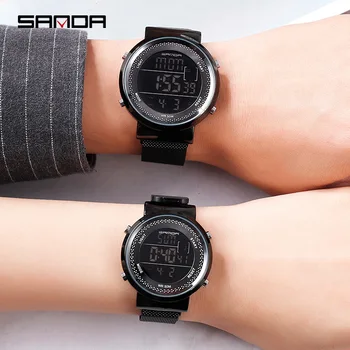 

SANDA Sports Watches Men Women Black Waterproof Wristwatch Top Brand Luxury Clock Electronic LED Digital Watch Relogio Masculino