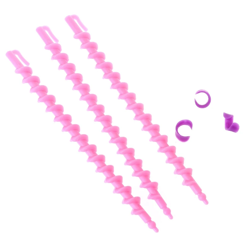 26Pcs Long Plastic Styling Barber Salon Tool Hairdressing Spiral Hair Perm Rod