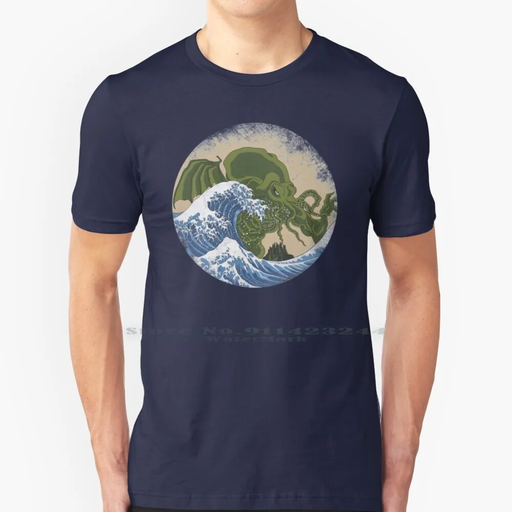 Hokusai Cthulhu T Shirt Cotton 6Xl Cthulhu Hpl Rlyeh Necronomicon Hokusai Great Wave Japanese Ukiyo E Ukiyoe