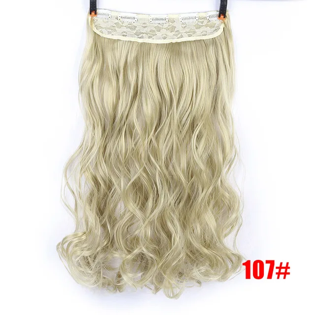 DIFEI Synthetic 24 Inch 5 Clip Long curly Women Clip in Hair Extensions Black Brown High Tempreture Hair Piece P1B/30