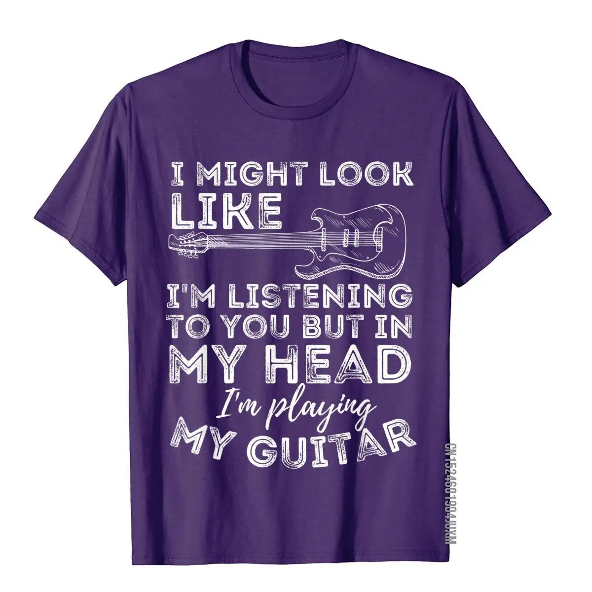 I Might Look Like I'm Listening To You - Funny Guitar Lover T-Shirt__97A36purple