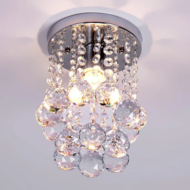 

Morden K9 Crystal Corridor Led Ceiling Light Lustrous Lamps for Living Room Kitchen Round Crystal Vestibule Decor Ceiling Lamps