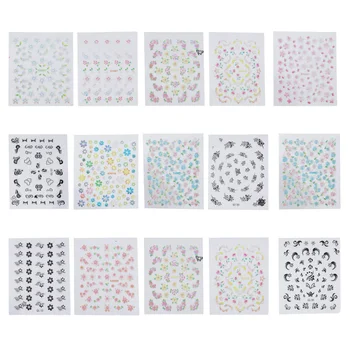 

30 Sheets Nail Sticker DIY 3D Self-adhesive Delicate Nail Tip Decal for Girls Women