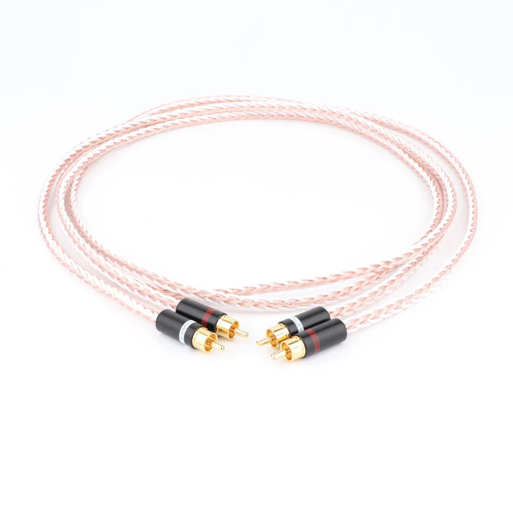 Coppia Cavo Rca A Rca Hi-End Hifi Ofc Rame Puro Argento Cavo Audio Misto Cavo Rca Analogico