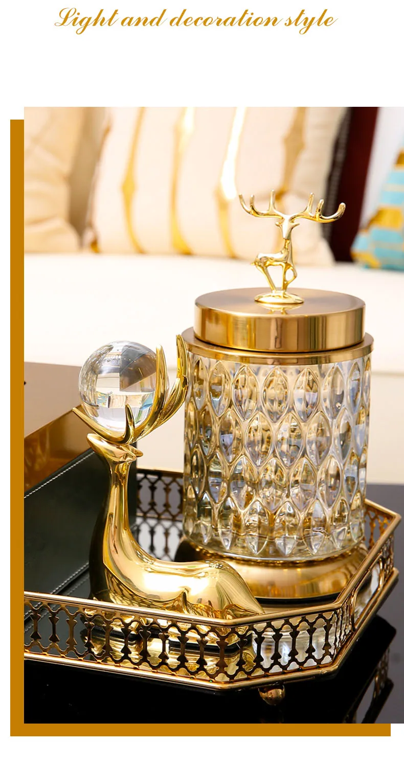 Creative Luxury Deer Glass Jar Decorative Jar With Lid Snack Candy Jar Decoration (Set Of 2) 15 Creative Luxury Deer Glass Jar Decorative Jar With Lid Snack Candy Jar Decoration (Set Of 2)