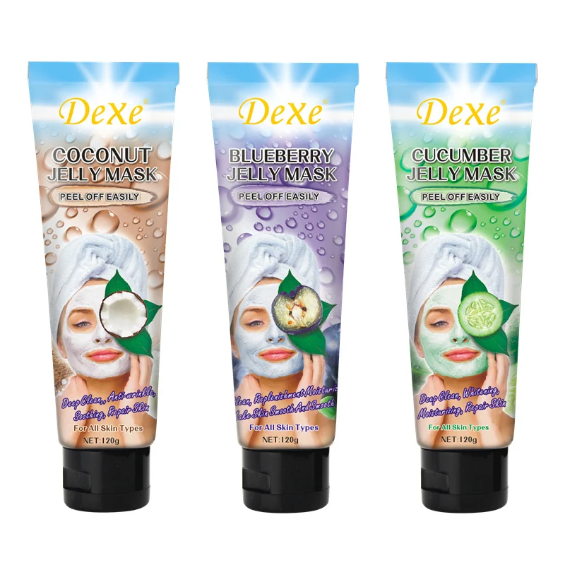 Уход за кожей Dexe маска для лица 120 г Желейная съемная черника кокосовый огурец