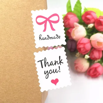 

3x2.5cm Self-adhesive Paper Sticker Labels for Wedding Gift Boxes/Bags Packing Labels Party Thank you/Handmade Label Stickers