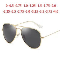 Metal Pilot Sunglasses Women/Men Classic Polarized Prescription Glasses 0 -0.5 -0.75 -1.0 -1.25 -2.0 -2.5 -3.0 -4.0 1