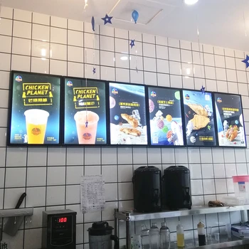 

8Units Utra Thin Magentic Aluminum Frame LED Illuminated Menu Boards Signs Restaurant Light Boxes A2 Size