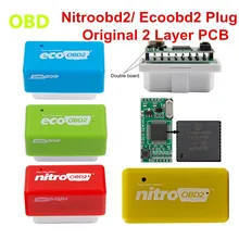 Chip nitroobd2 eco obd2, 2 camadas, ajuste de caixa, plug original, gasolina, diesel, mais potência, economia de torque combustível