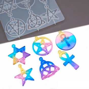 

Magic Hexagram Spiritual Amulet Pendant Resin Casting Mold Celtics Pentagrams Pentacle Star Mold Jewelry Making Tools