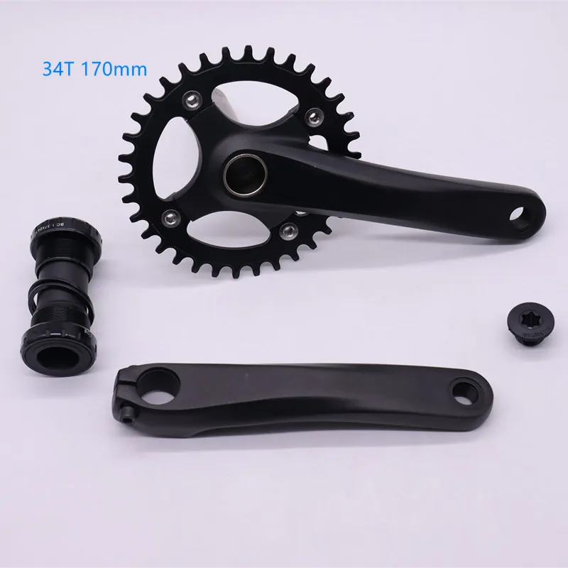 Bicycle Crankset 34t 170mm Mtb Crank Hollow Tech Bike Chainring Narrow
