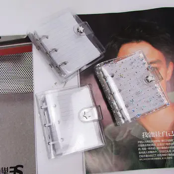 

Transparent 3 Hole Mini PVC Loose Leaf Notebook Notepad Sheet Shell Folder Cover