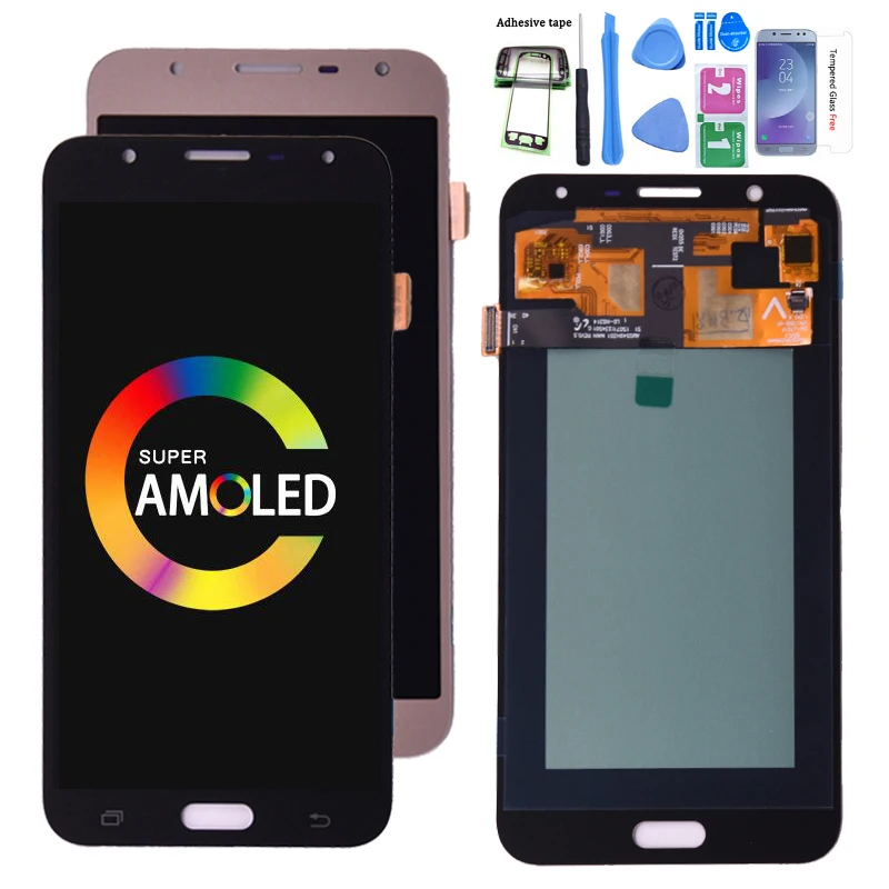 Супер Amoled ЖК-дисплей для samsung Galaxy J7 neo J701 J701F AMOLED ЖК-дисплей кодирующий преобразователь сенсорного экрана в сборе