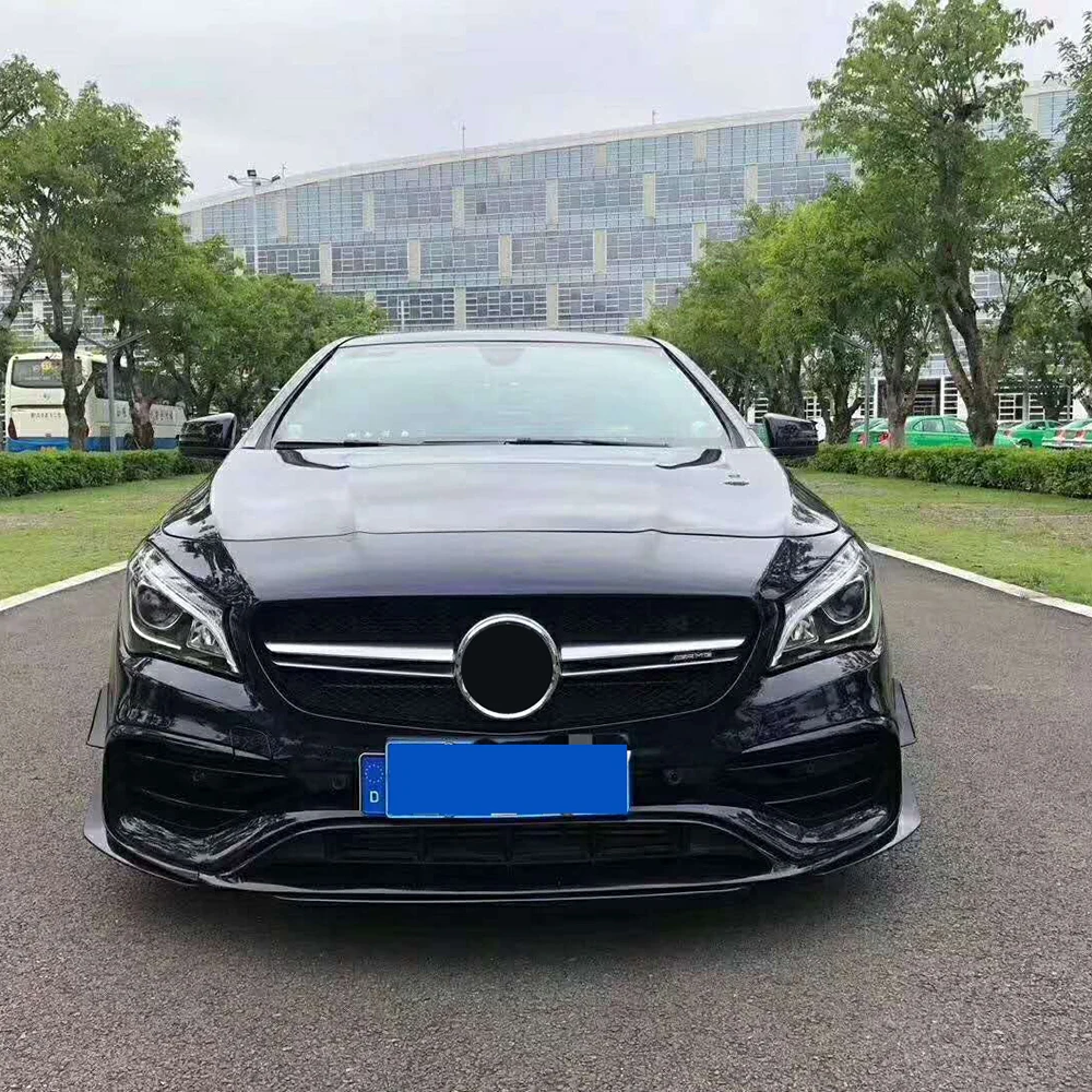 Для W117 автомобильный передний бампер для губ разветвитель диффузор фартук для Mercedes Benz cla Class W117 Sport- ABS глянцевый черный
