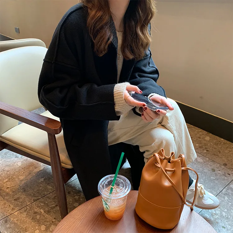Двубортное двустороннее шерстяное пальто с лацканами для женщин осеннее и зимнее корейское пальто средней длины для женщин
