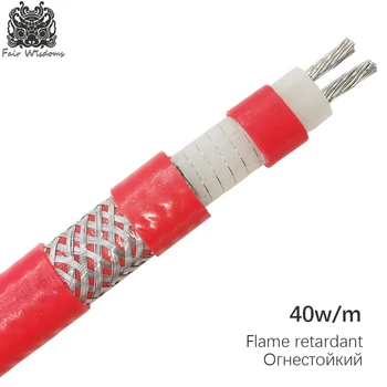 

30m PTFE 40w constant power parallel heating cable flame retardant explosion-proof roof Snow removal tank pipeline antifreeze