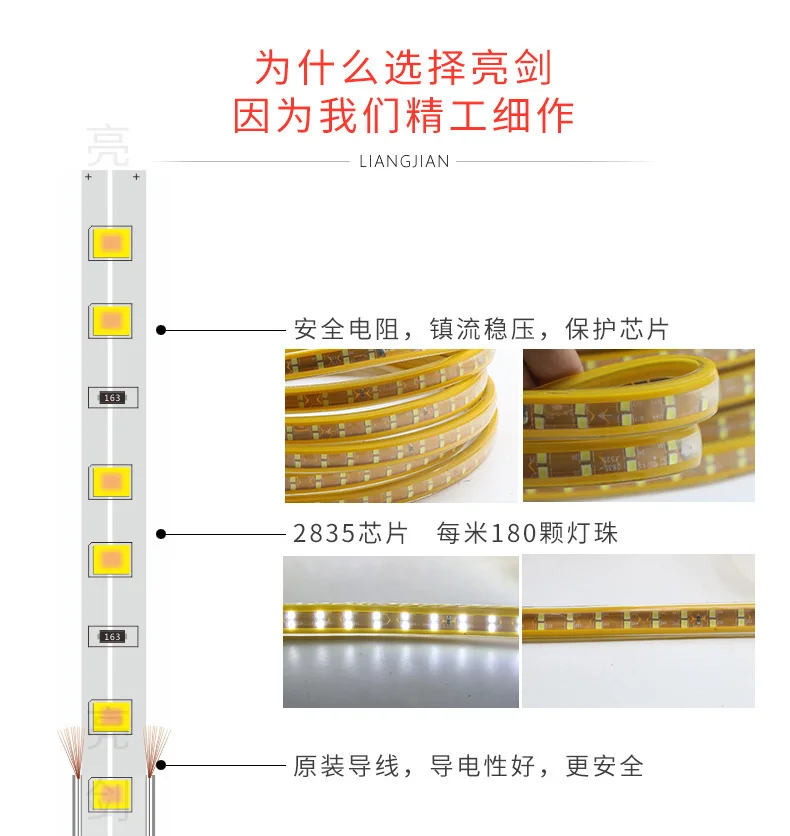 100 м/лот 2835 smd ультра супер светильник-лента IP65 180 светодиодный/m Двухрядные светодиодные полосы света 2835 SMD ac 220 V здание отеля