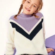 Balabala/детская одежда; вязаный свитер; Новинка года; сезон осень-зима; свободные свитера для девочек