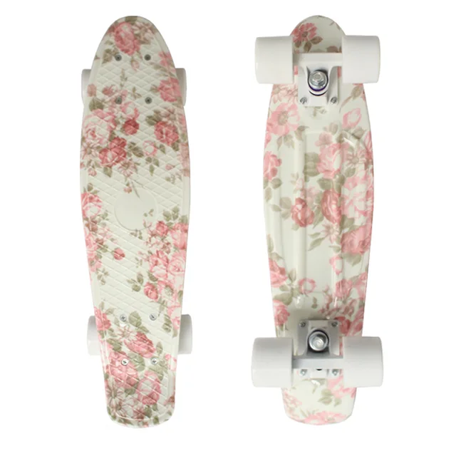 22 "X 6" Skateboards Skate Board Mini Cruiser Longboard Bloemen Grafische Voor Meisjes Klaar Om Te Rijden - sport & Entertainment