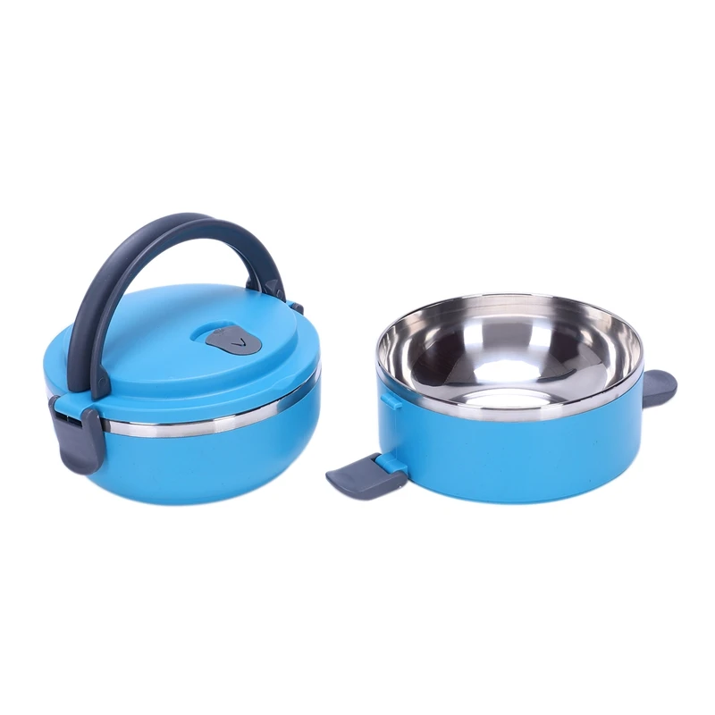 2-Layer Stainless Steel Portable Insulated Thermal Lunch Box Bento Food Container Storage With Handle Heat Preservation For Stud