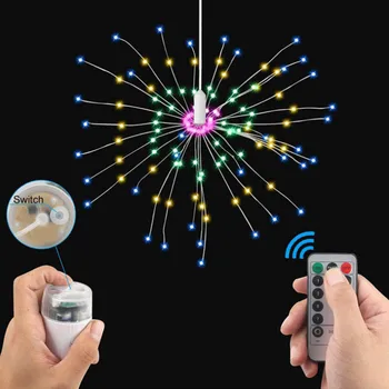 

DIY Firework String Lights LED Strip 8 modes Fairy Light 4AA Battery Powered Wedding Party Outdoor Christmas Decoration
