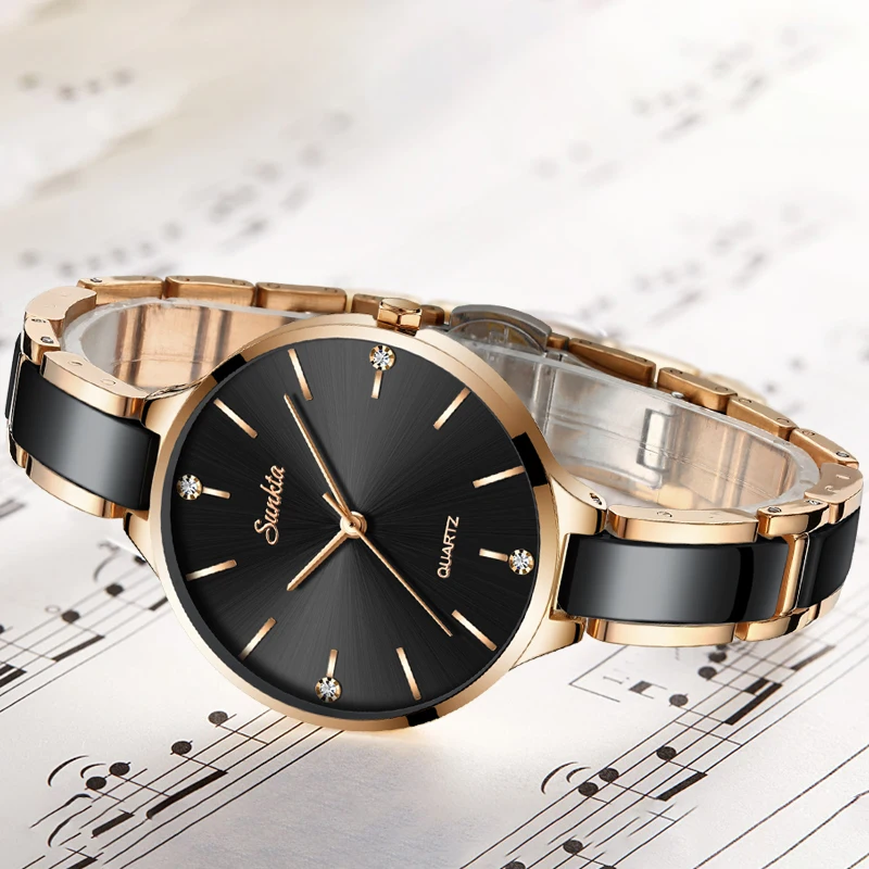 

SUNKTA Women Watches Casual Fashion Watch Women Diamond Ceramic Clock Waterproof Sport Watches Ladies Watch Relojes Para Mujer