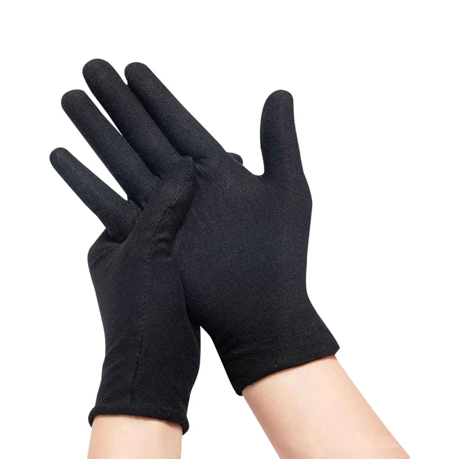 12 Paare Handschuhe Schwarz Komfort Hochwertige Baumwolle Arbeit Weich 