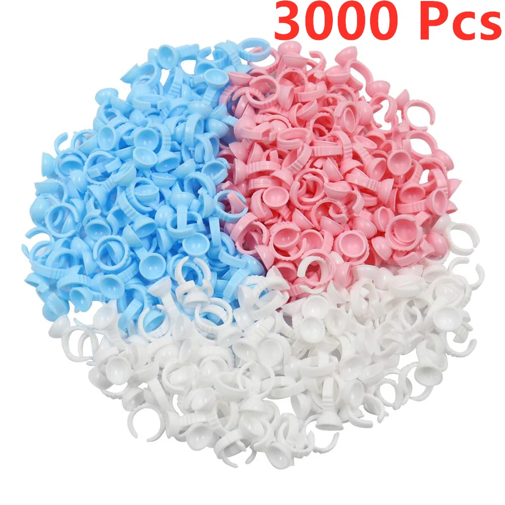

New Tattoo Rings Cup Disposable Glue Holder Plastic Pigment Ring Adhesive Makeup Ring Palette For Eyelash Extension Nail Art
