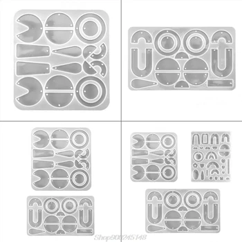 

1 Set Crystal Epoxy Resin Mold Geometric Earrings Ear Pendant Casting Silicone Mould DIY Crafts Making Tools S17 20 Dropshipping