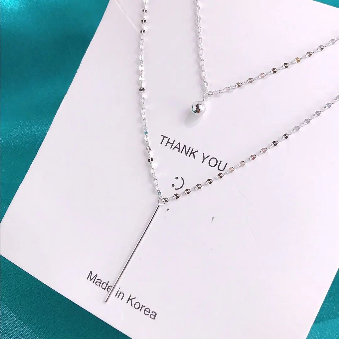 

Two layers Charms Overall Sterling Silver 925 Original Luxury Pendants Necklace Women Popcorn Chain Fine Craftsmanship Jewelry