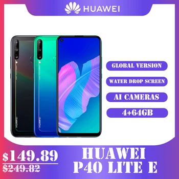 Перейти на Алиэкспресс и купить Huawei P40 Lite E глобальная версия 4 Гб 64 Гб мобильный телефон 48MP Капля воды экран 6,39 ''FHD экран Kirin 710 восьмиядерный смартфон