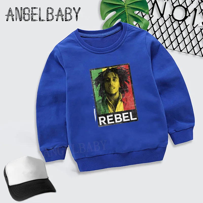 Детские толстовки с капюшоном «Jamaica Singer Bob Marley Reggae Rastafari» детские осенние Топы, хлопковая одежда для малышей свитер для мальчиков и девочек, tkyt5208 - Цвет: 5208A-Blue