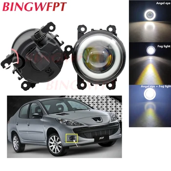 

2x High power LED Fog Lamps Angel Eye light with Glass len For Peugeot 107 207 307 3008 407 607 301 308 408 2008 4007 4008 5008