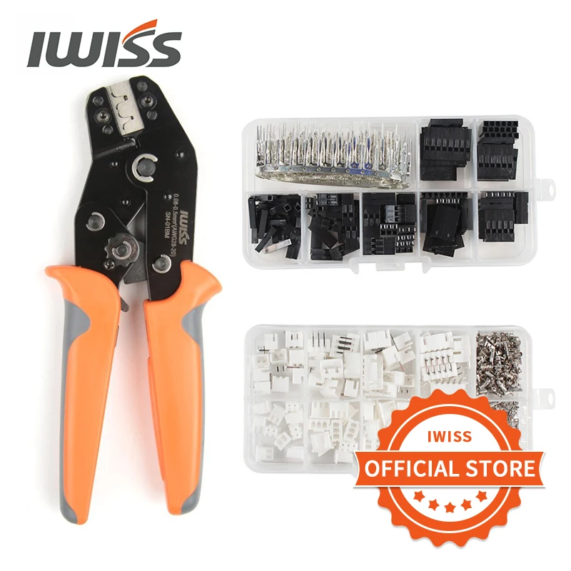 IWISS SN-01BM 310pcs150pcs  Crimping plier Connectors kit for XH2.54mm XH3.96mm Dupont D-Sub Terminals JST Pin Crimper tool set