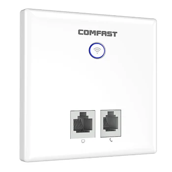 

CO MFAST 300Mbps Wireless in Wall Access Point Indoor 86 Panel RJ45 + RJ11 Port 2.4G 802.11N 10/100M WAN LAN