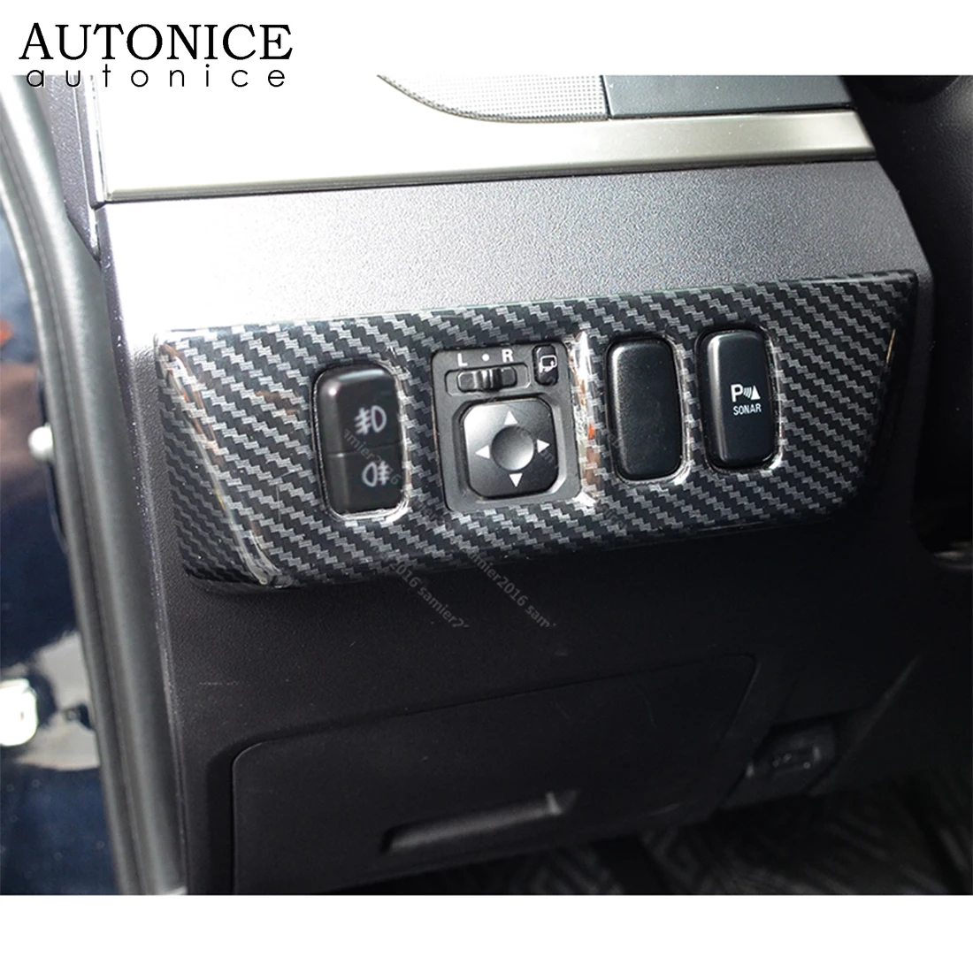 Подходит для Mitsubishi PAJERO 2007- углеродное волокно цветной выключатель фар декоративный чехол