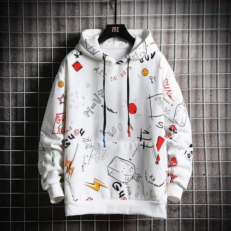 Hoodie Sweatshirt Tracksuits Pullover Streetwear Printing Casual Mens Hip-Hop Trend Autumn