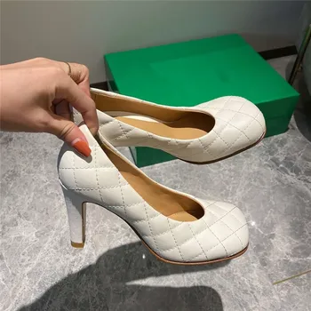 

Square Toe Slip On High Heels Fashion Brand Deigners 2020 Luxury Pumps Women Thin High Heel Shoes Women New zapatos mujer