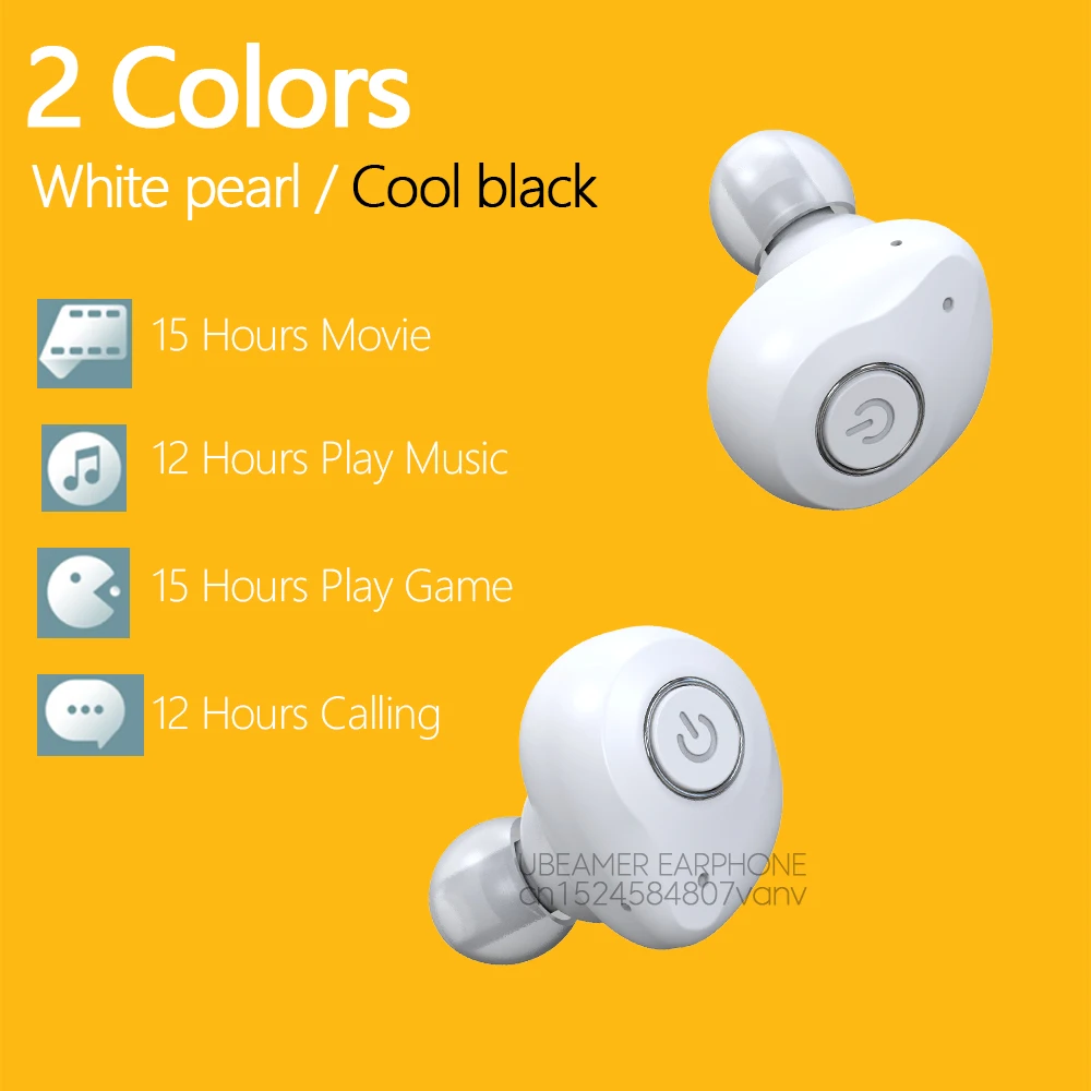 Tanie Ubeamer X6 Bluetooth słuchawki Bluetooth 5.0 bezprzewodowe Eeaphones z etui z funkcją ładowania baterii wodoodporne prawdziwe bezprzewodowe Stereo