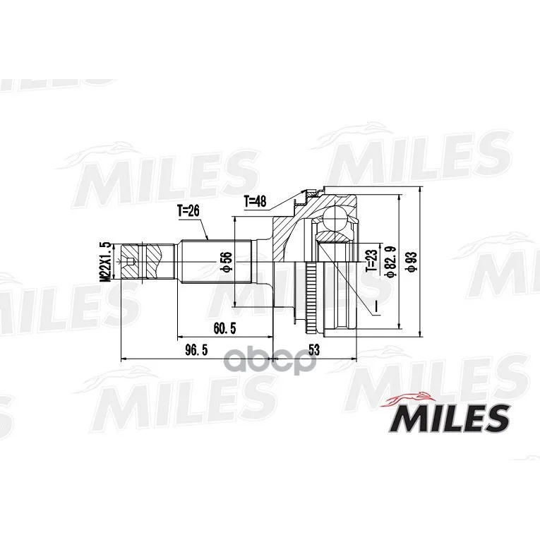 Шрус Toyota Carina T170/T190/Corolla Vi-Viii E90-E110 1.3-2.0 83-02 Нар. Abs Miles Ga20476 Miles арт. GA20476