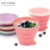 ME.FAM New Cute Cartoon Animal Stainless Steel Silicone Folding Cup With PE Cover Lid Outdoor Collapsible Travel Child Water Cup