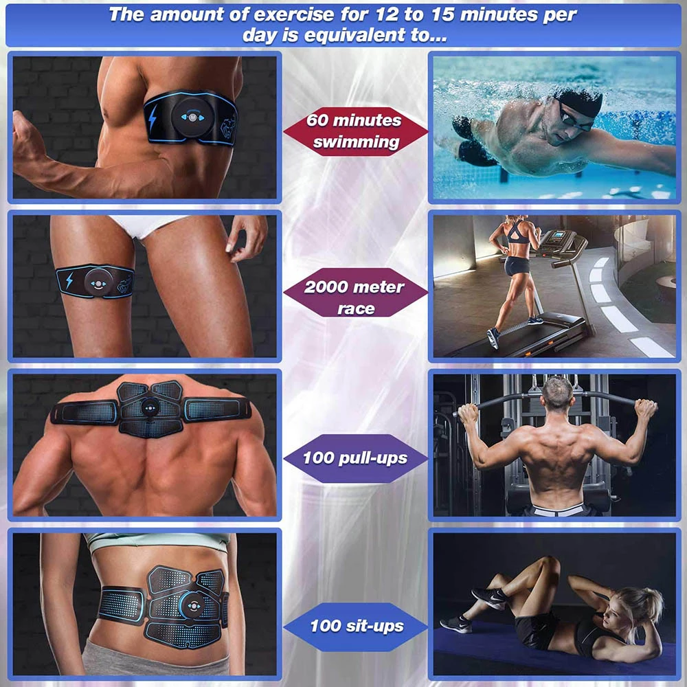 Abdominal Muscle Stimulator Trainer EMS Fitness Gym Equipment ABS Muscular Hip Trainer Massage Home 3